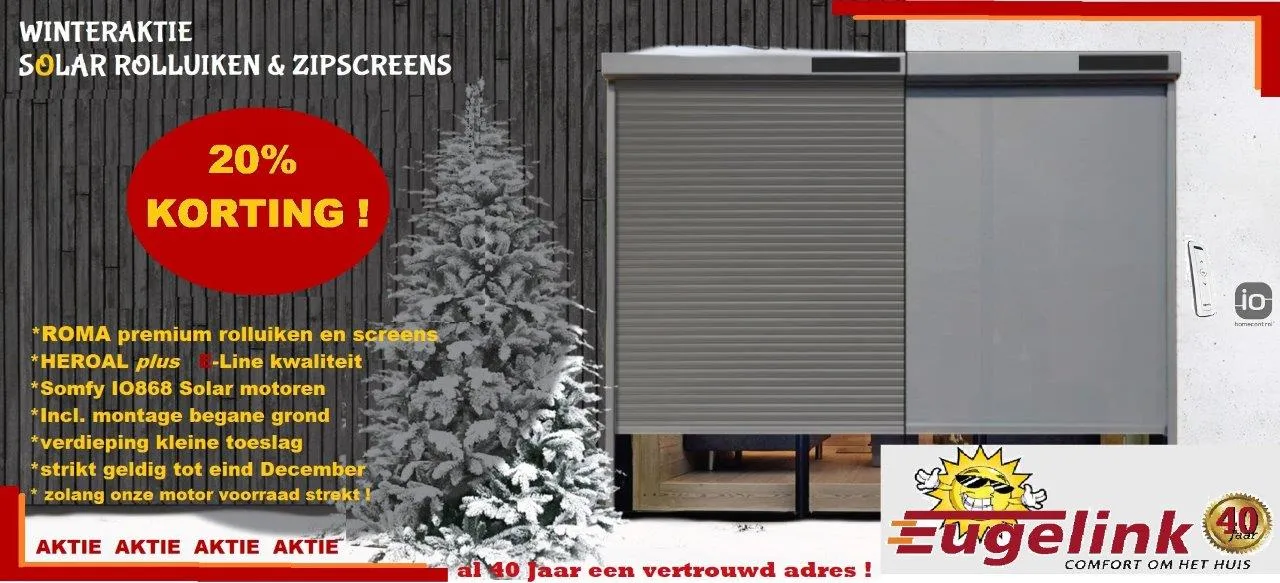 Decemberactie solar rolluiken & zipscreens